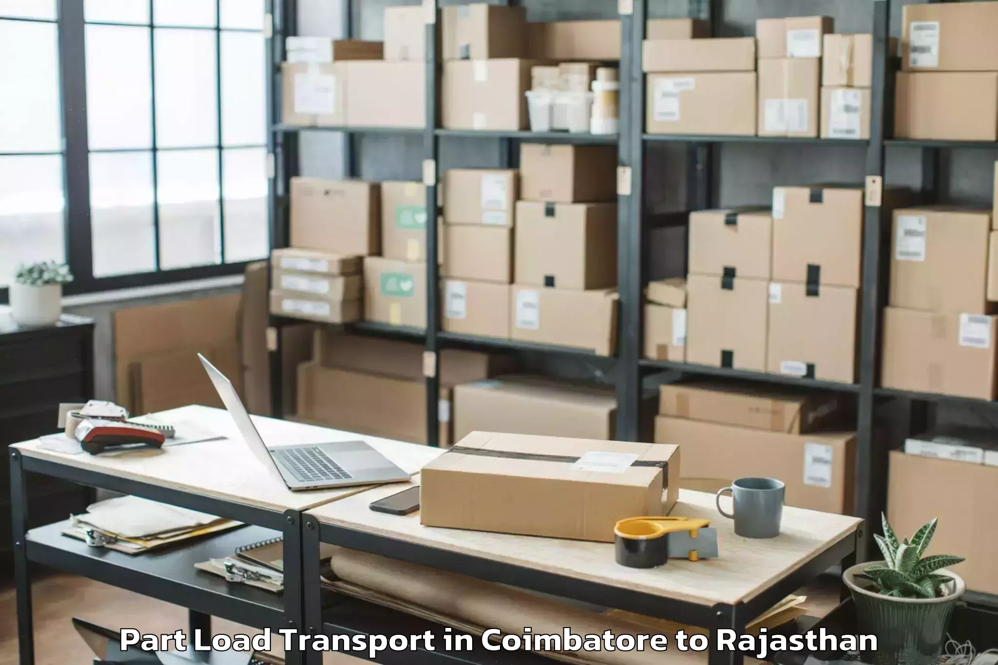 Get Coimbatore to Khairthal Part Load Transport